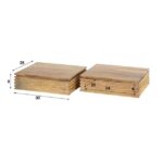 Nachtkastje Set Van 2 Layer Xs Massief Acacia Naturel