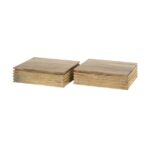 Nachtkastje Set Van 2 Layer Xs Massief Acacia Naturel 2
