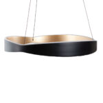 Ronde Hanglamp Onda 1 Lichts Zwart Goud 12