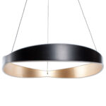 Ronde Hanglamp Onda 1 Lichts Zwart Goud 14