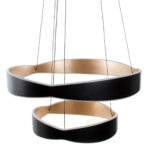 Ronde Hanglamp Onda 2 Lichts Zwart Goud 13