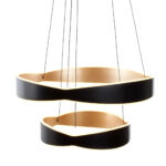 Ronde Hanglamp Onda 2 Lichts Zwart Goud 22