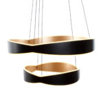 Ronde Hanglamp Onda 2 Lichts Zwart Goud 4