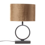 Tafellamp Zwart Sienna Klein Ovale Velvet Kap Coffee On Gold 25 Cm 6