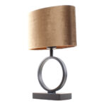 Tafellamp Zwart Sienna Klein Ovale Velvet Kap Coffee On Gold 25 Cm 8