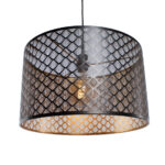 Zwarte Hanglamp Laser O 50 Cm Zwart Goud Grote E27 Fitting 13
