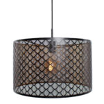 Zwarte Hanglamp Laser O 50 Cm Zwart Goud Grote E27 Fitting 16