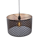 Zwarte Hanglamp Laser O 50 Cm Zwart Goud Grote E27 Fitting 17
