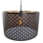 Zwarte Hanglamp Laser O 50 Cm Zwart Goud Grote E27 Fitting 21
