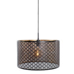 Zwarte Hanglamp Laser O 50 Cm Zwart Goud Grote E27 Fitting 24