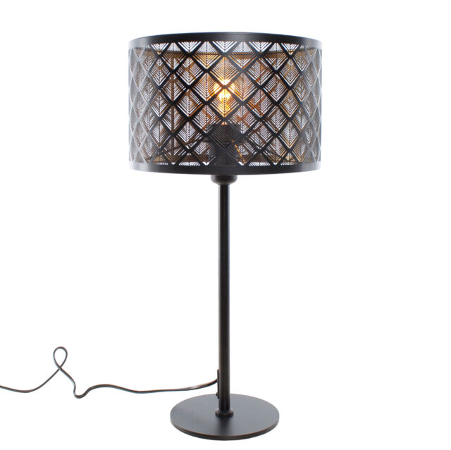 Zwarte Tafellamp Laser Met Gouden Binnenkant O 25 Cm 14