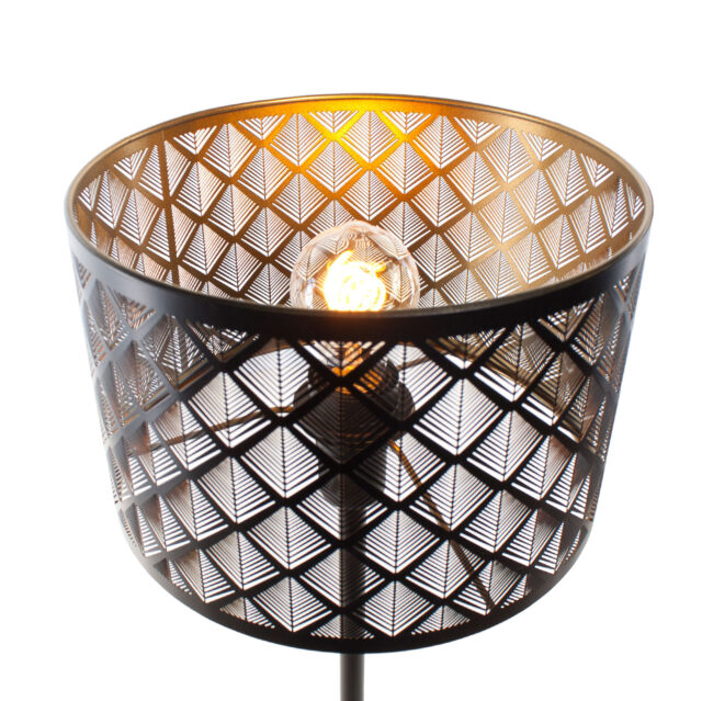 Zwarte Tafellamp Laser Met Gouden Binnenkant O 25 Cm 3