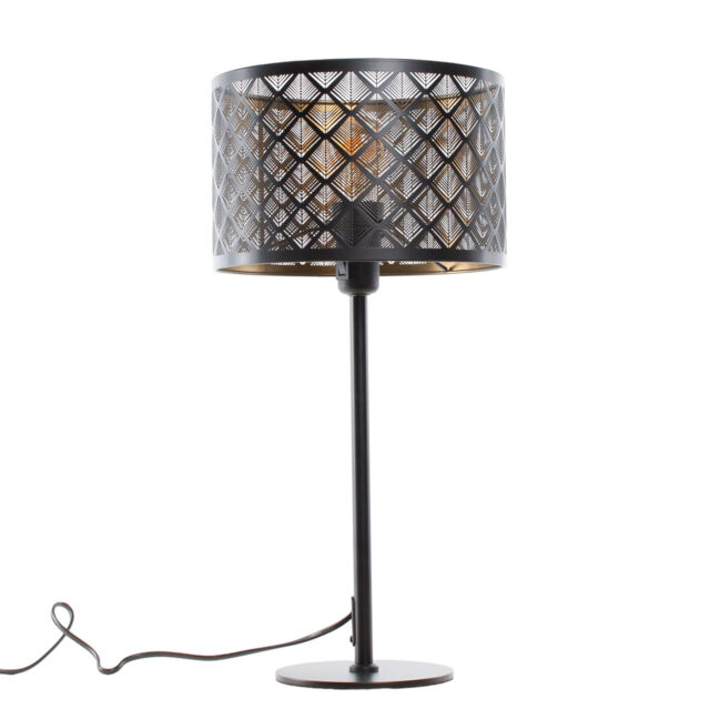 Zwarte Tafellamp Laser Met Gouden Binnenkant O 25 Cm 4