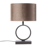 Zwarte Tafellamp Sienna Klein Ovale Velours Kap Earth On Gold 25 Cm 12