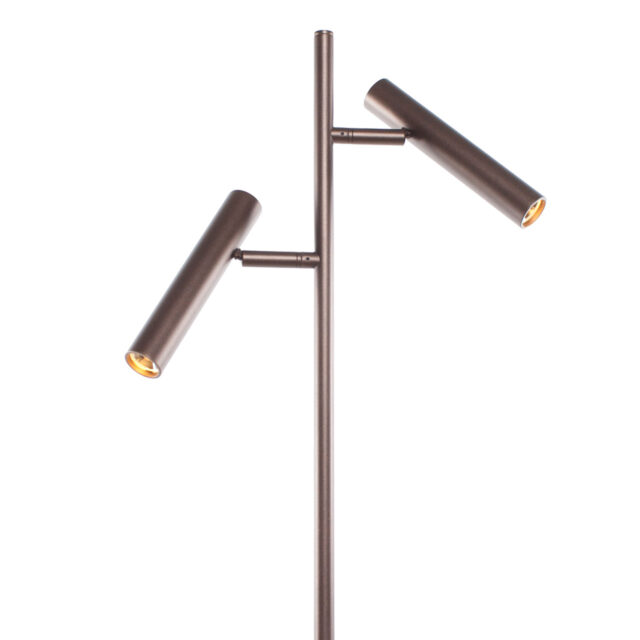 Bruine 2 Lichts Vloerlamp Pierro Cacao 11