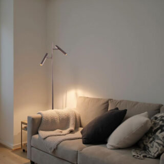 Bruine 2 Lichts Vloerlamp Pierro Cacao 5