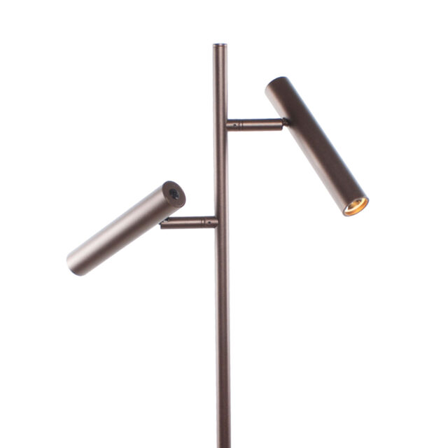 Bruine 2 Lichts Vloerlamp Pierro Cacao 6