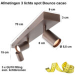 Bruine 3 Lichts Spot Recht Bounce Cacao 4