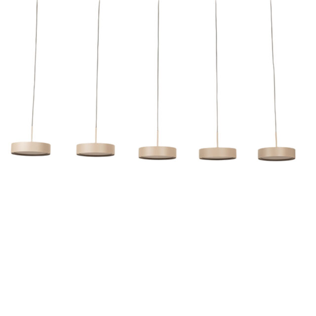 Eettafellamp Alieno 5 Lichts Zandkleur 5 X 18w Led Dimbaar Katrolsysteem 3
