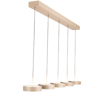 Eettafellamp Alieno 5 Lichts Zandkleur 5 X 18w Led Dimbaar Katrolsysteem 5