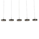 Eettafellamp Alieno 5 Lichts Zwart 5 X 18w Led Dimbaar Katrolsysteem