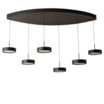 Eettafellamp Alieno Ovaal 6 Lichts Zwart 6 X 18w Led Dimbaar Katrolsysteem 2