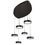 Eettafellamp Alieno Ovaal 6 Lichts Zwart 6 X 18w Led Dimbaar Katrolsysteem 3
