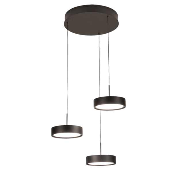 Hanglamp Alieno Getrapt 3 Lichts Zwart 3 X 18w Led Dimbaar Katrolsysteem 2