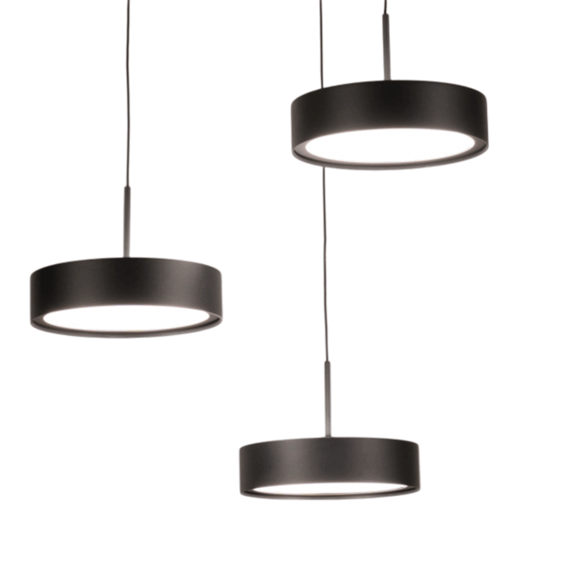 Hanglamp Alieno Getrapt 3 Lichts Zwart 3 X 18w Led Dimbaar Katrolsysteem 3