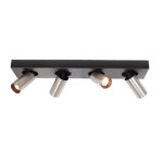 Moderne Plafondspot Eliano 4 Lichts Zwart Staal Mini Gu10 10