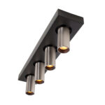 Moderne Plafondspot Eliano 4 Lichts Zwart Staal Mini Gu10 13
