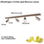 Plafondspot Bounce 4 Lichts Verstelbaar Cacao Bruin Gu10 6