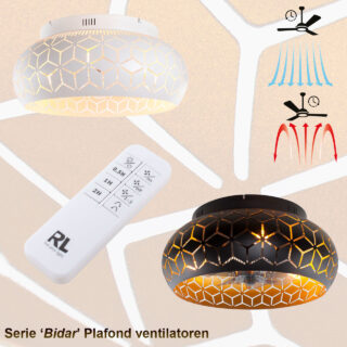 Plafondventilator Zwart Met Licht Bidar 3