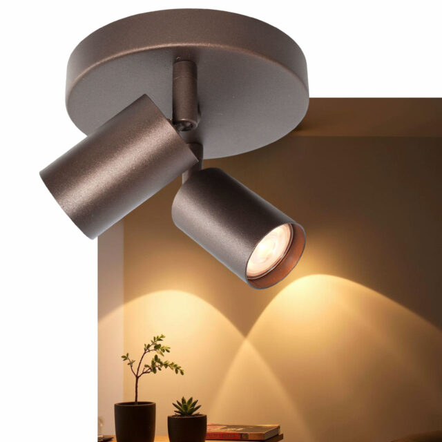 Ronde 2 Lichts Gu10 Spot Bruin Bounce Cacao 3