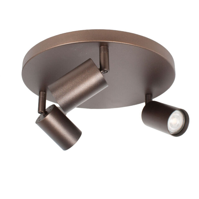Ronde 3 Lichts Gu10 Spot Bruin Bounce Cacao 7