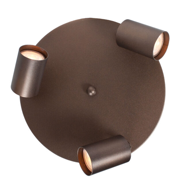 Ronde 3 Lichts Gu10 Spot Bruin Bounce Cacao 9