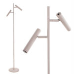 Vloerlamp Pierro 2 lichts | zand/beige met dimfunctie