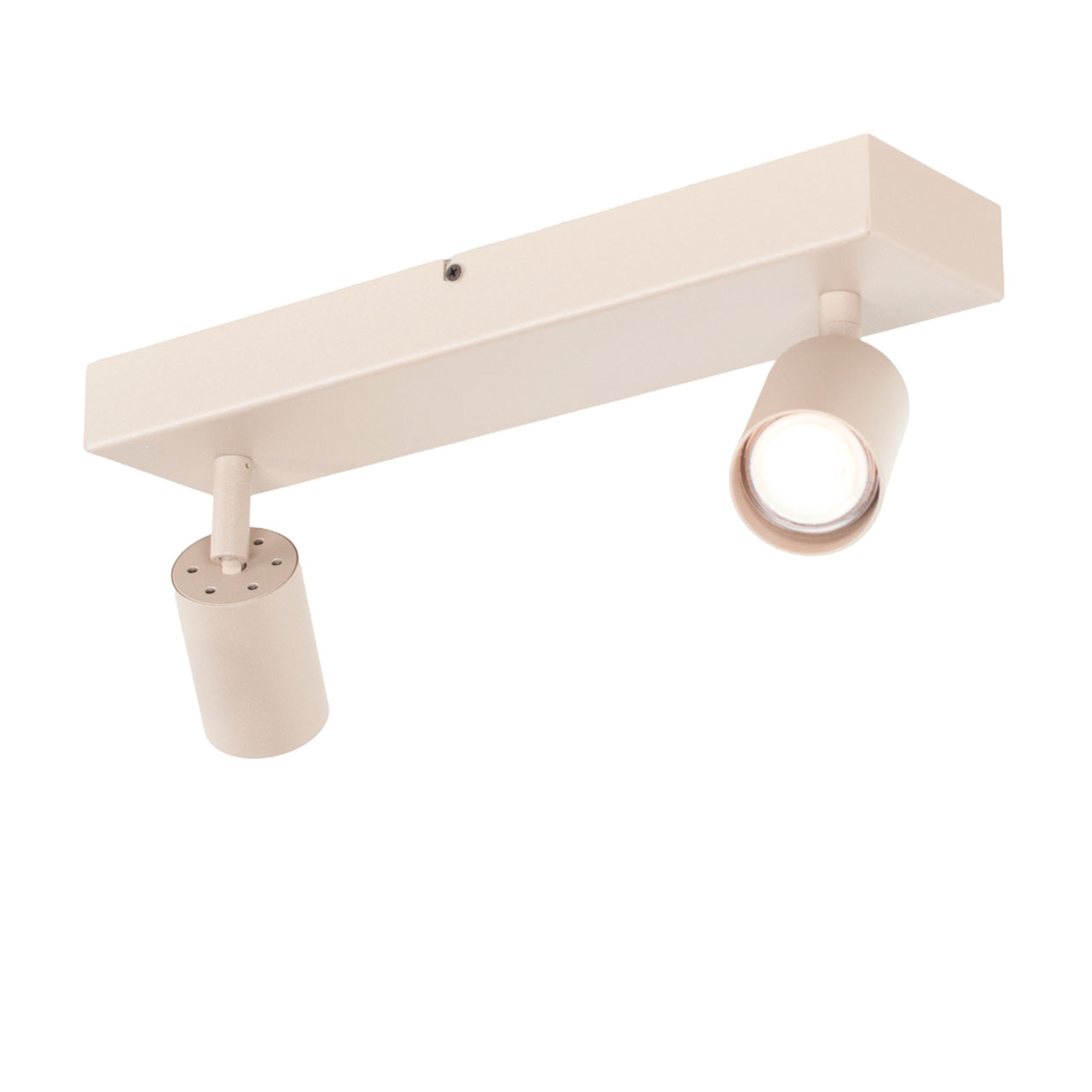 Verstelbare plafondspot Bounce | 2 spots | zand / beige | metaal | 40 x 9 cm |Ø 5,5 cm | hal / afbeelding