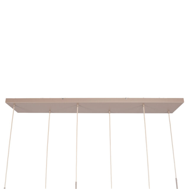 Glazen Hanglamp Genua Zand Beige Luxe 6 Lichts Voor Boven Eettafel 11