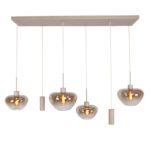 Glazen Hanglamp Genua Zand Beige Luxe 6 Lichts Voor Boven Eettafel 12