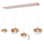 Glazen Hanglamp Genua Zand Beige Luxe 6 Lichts Voor Boven Eettafel 14