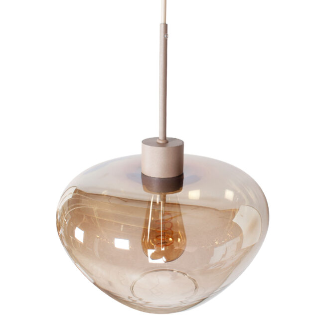 Glazen Hanglamp Genua Zand Beige Luxe 6 Lichts Voor Boven Eettafel 5
