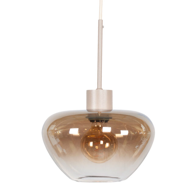 Landelijke Hanglamp Genua Zand Beige Luxe 3 Lichts Eettafellamp Met Glas 13