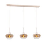 Landelijke Hanglamp Genua Zand Beige Luxe 3 Lichts Eettafellamp Met Glas 19