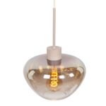 Landelijke Hanglamp Genua Zand Beige Luxe 3 Lichts Eettafellamp Met Glas 2