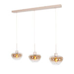 Landelijke Hanglamp Genua Zand Beige Luxe 3 Lichts Eettafellamp Met Glas 20