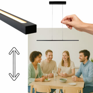 Moderne Zwarte Design Hanglamp Bande 114 Cm 3