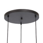Stijlvolle 3 Lichts Hanglamp Getrapt Goud Brons Met Amber Glas 12