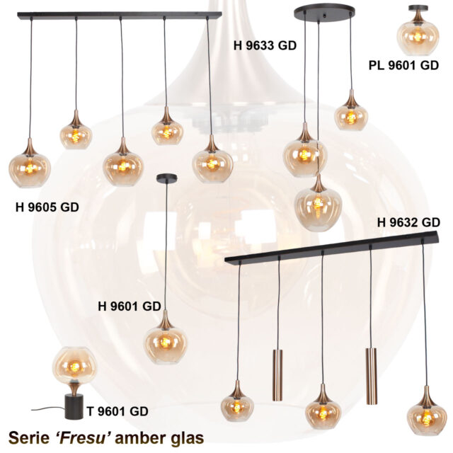 Tafellamp Fresu Met Amber Glas O 24 Cm 12