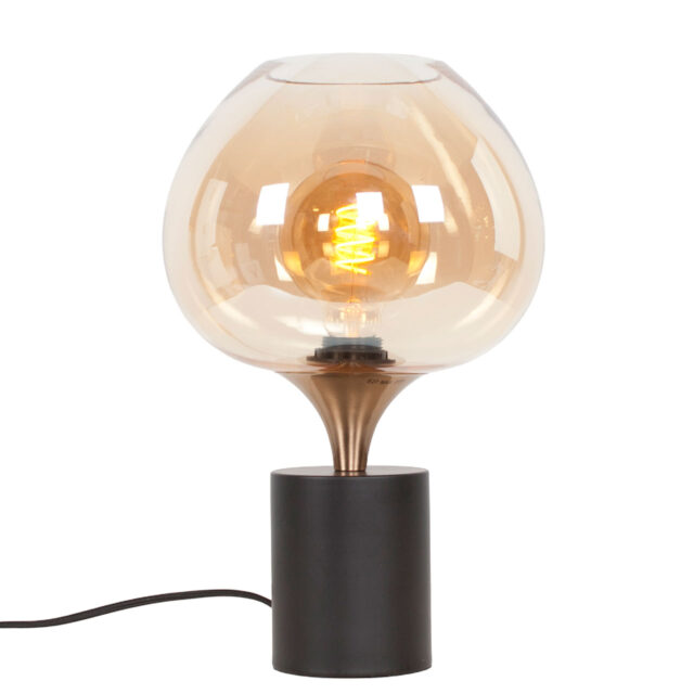 Tafellamp Fresu met amber glas Ø 24 cm - Afbeelding 1